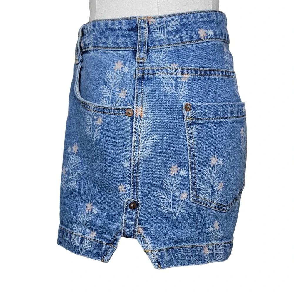 Anthropologie Pilcro Ultra High Rise Floral Denim Shorts 31 Summer Cottagecore - Picture 6 of 8